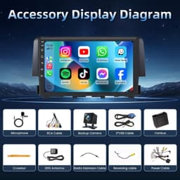 9″ Car Stereo for Honda Civic 2016-2021 Wireless CarPlay 8Core gallery image