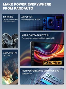 Android 13 Car Stereo 10.1″ QLED Screen WiFi6 BT5.4 GPS CarPlay RAM 1500 13-18 gallery image